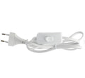Cable de Conexión Plano con Interruptor y Enchufe Macho - 1.5 Metros (Blanco)