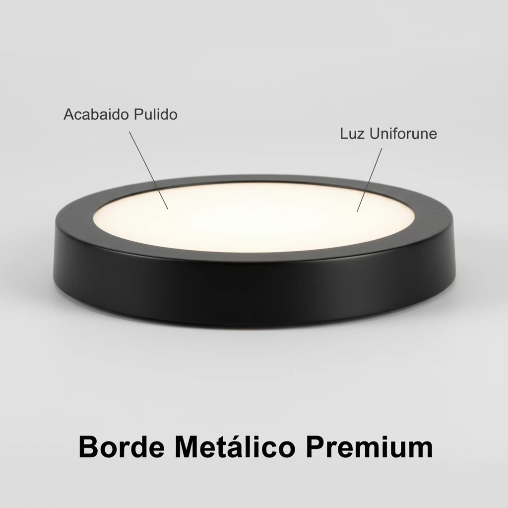 Plafon LED Superficie Redondo Negro 25W CCT Seleccionable Ø300 mm