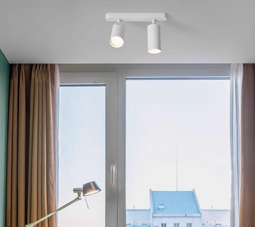 Foco Portalamparas 2 x GU10 Blanco Direccionable Instalacion En Superficie Facil Mantenimiento