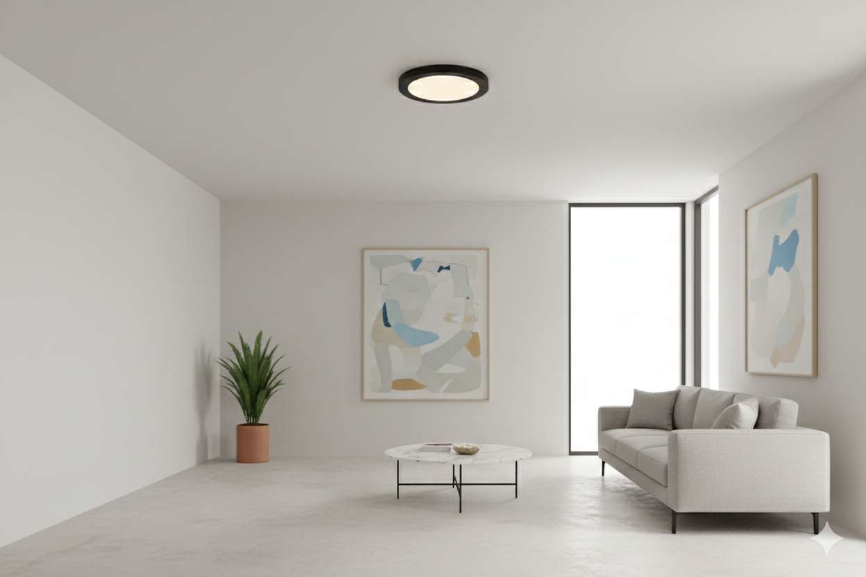 Plafon LED Superficie Redondo Negro 25W CCT Seleccionable Ø300 mm