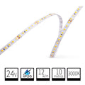 Tira LED 24V IP20 3000K 12w/m 1200lm/m 120chips/m Rollo de 10 metros Anchura 8mm