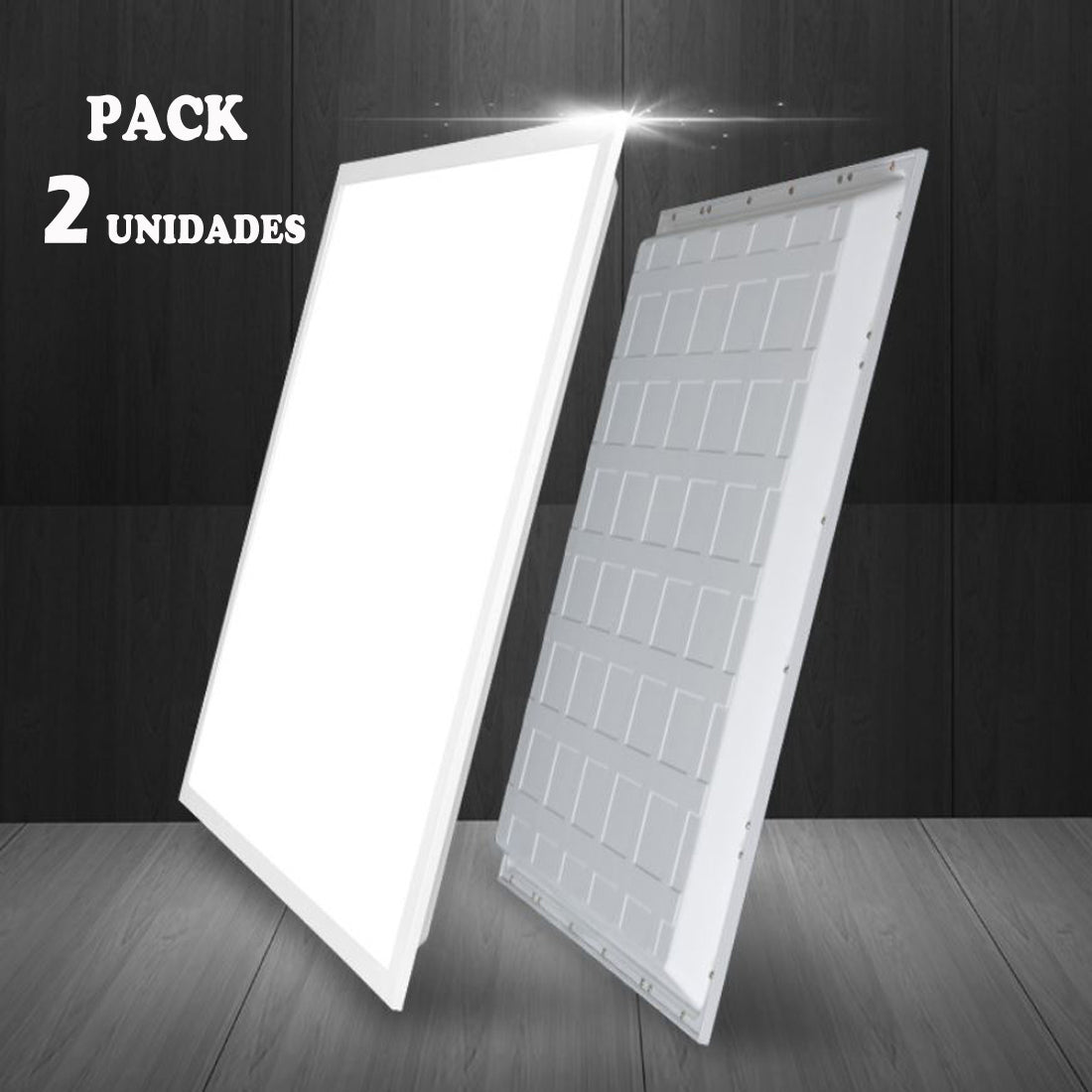 Pack de 2 Paneles LED 60x60 cm 42W Marco Blanco 4200lm