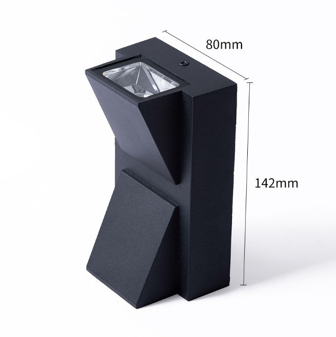 Aplique LED Para Pared Exterior Negro IP65 2*5w 3000K Blanco Calido