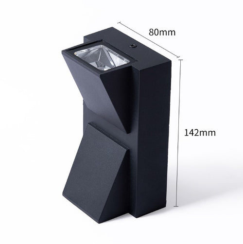 Aplique LED Para Pared Exterior Negro IP65 2*5w 3000K Blanco Calido