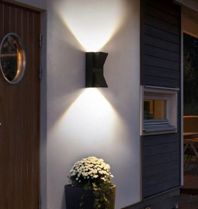 Aplique LED Para Pared Exterior Negro IP65 2*5w 3000K Blanco Calido
