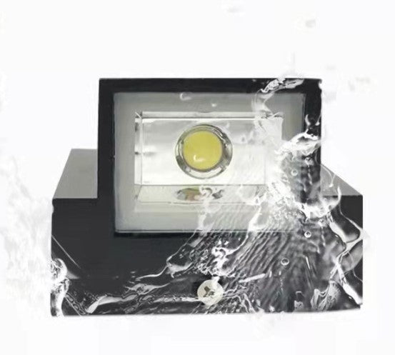 Aplique LED Para Pared Exterior Negro IP65 2*5w 3000K Blanco Calido