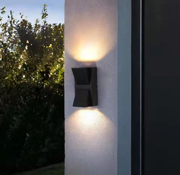 Aplique LED Para Pared Exterior Negro IP65 2*5w 3000K Blanco Calido