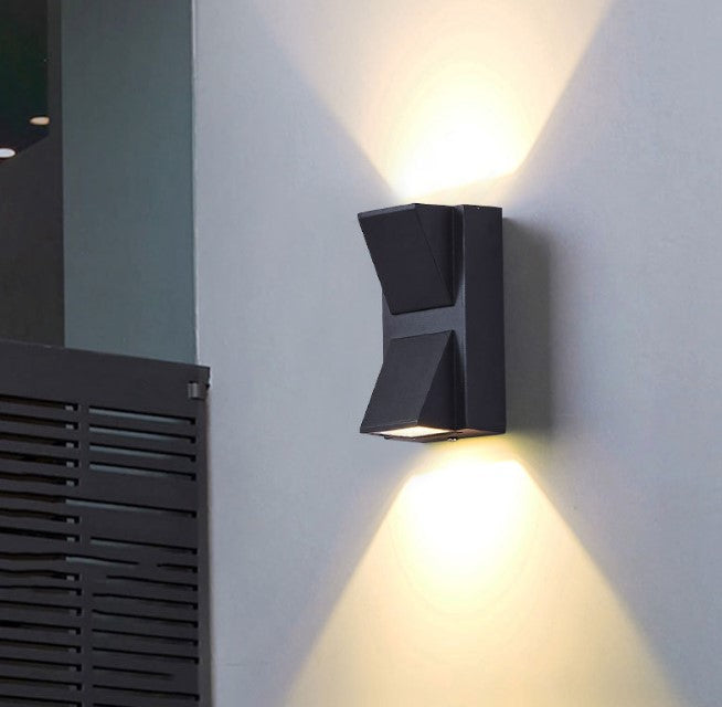 Aplique LED Para Pared Exterior Negro IP65 2*5w 3000K Blanco Calido