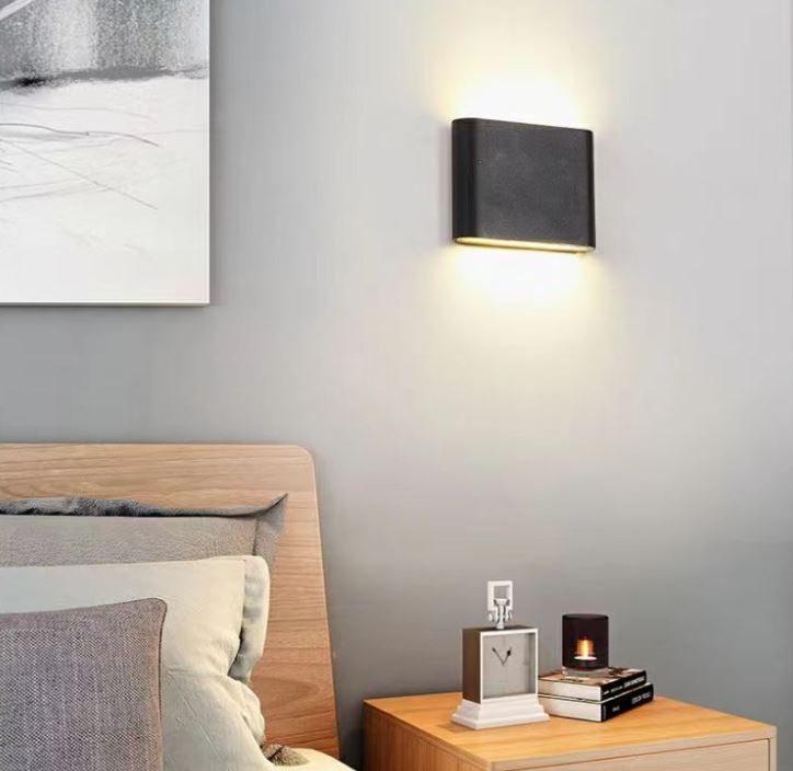 Aplique LED Para Pared Exterior Negro IP65 2*6w 3000K Blanco Calido