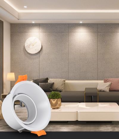 Aro Empotrable Redondo Basculante Blanco Antideslumbrante Para GU10 LY24-01