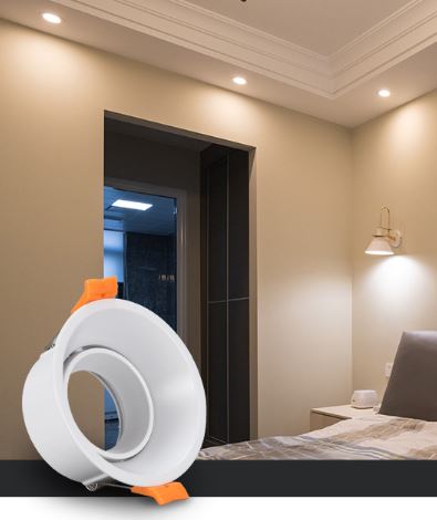 Aro Empotrable Redondo Basculante Blanco Antideslumbrante Para GU10 LY24-01