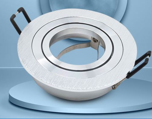 Aro Empotrable Redondo Basculante Plateado Para GU10 LY24-04-ALR