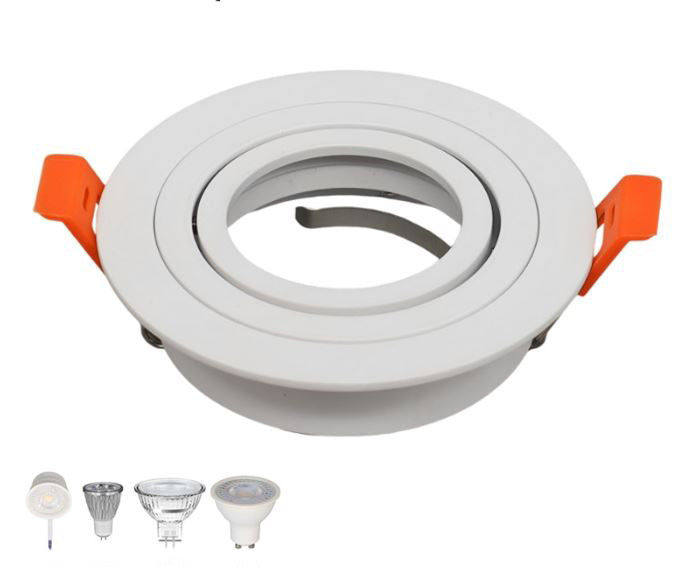 Aro Empotrable Redondo Basculante Blanco Para GU10 LY24-04-BLR