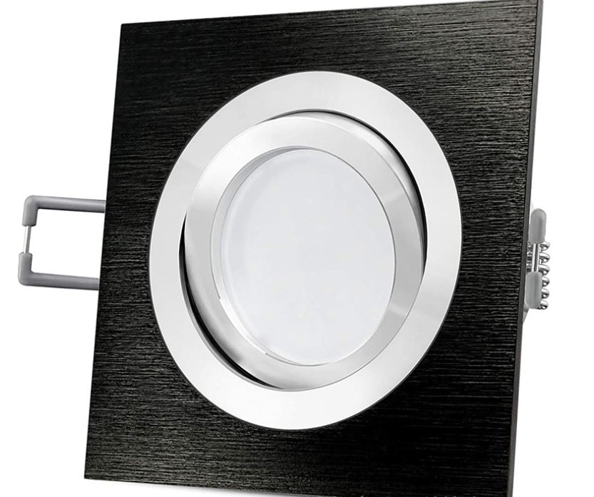 Aro Empotrable Cuadrado Basculante Negro Para GU10 LY24-04