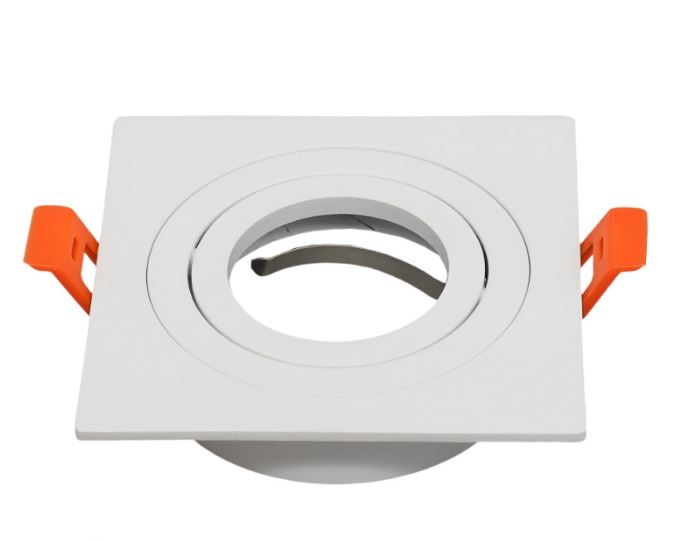 Aro Empotrable Cuadrado Basculante Blanco Para GU10 LY24-04-BLC