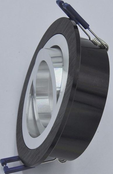 Aro Empotrable Redondo Basculante Negro Para GU10 LY24-04R
