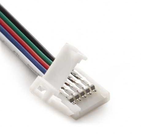 Cable Conector para Tira LED 12mm RGB+W Sin Soldadura 12v-24v IP20
