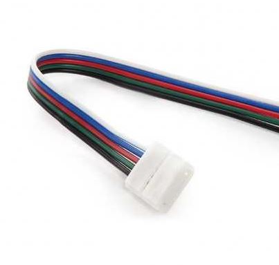 Cable Conector para Tira LED 12mm RGB+W Sin Soldadura 12v-24v IP20