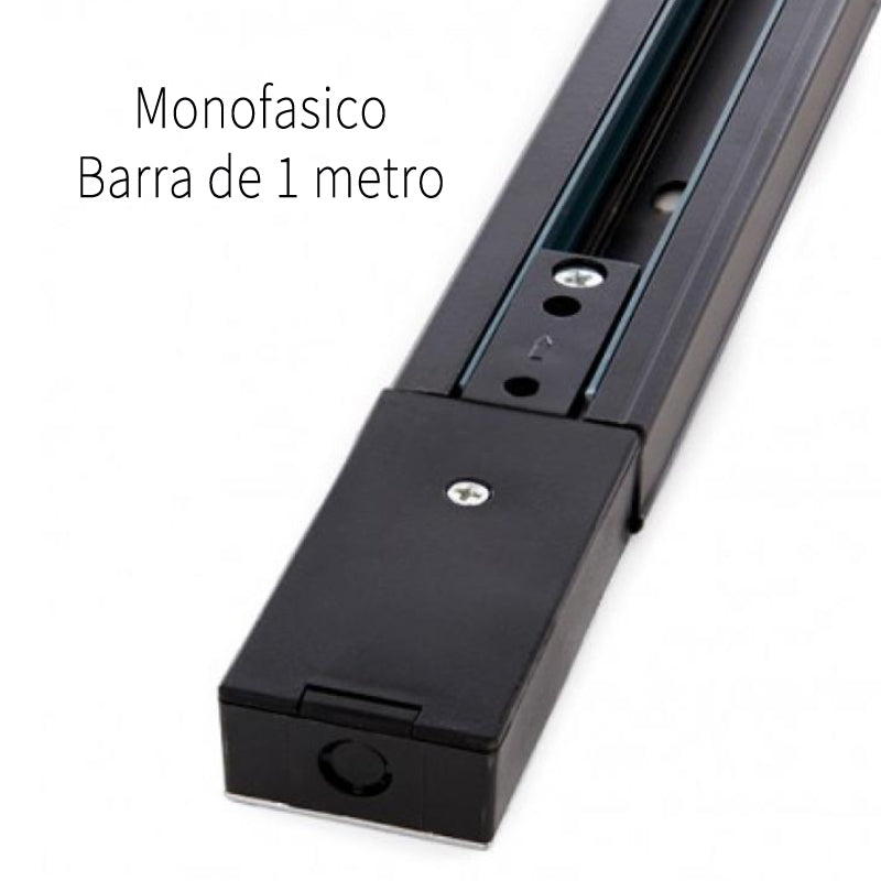 Carril Monofasico Reforzado de 1 Metro Negro - Calidad Profesional