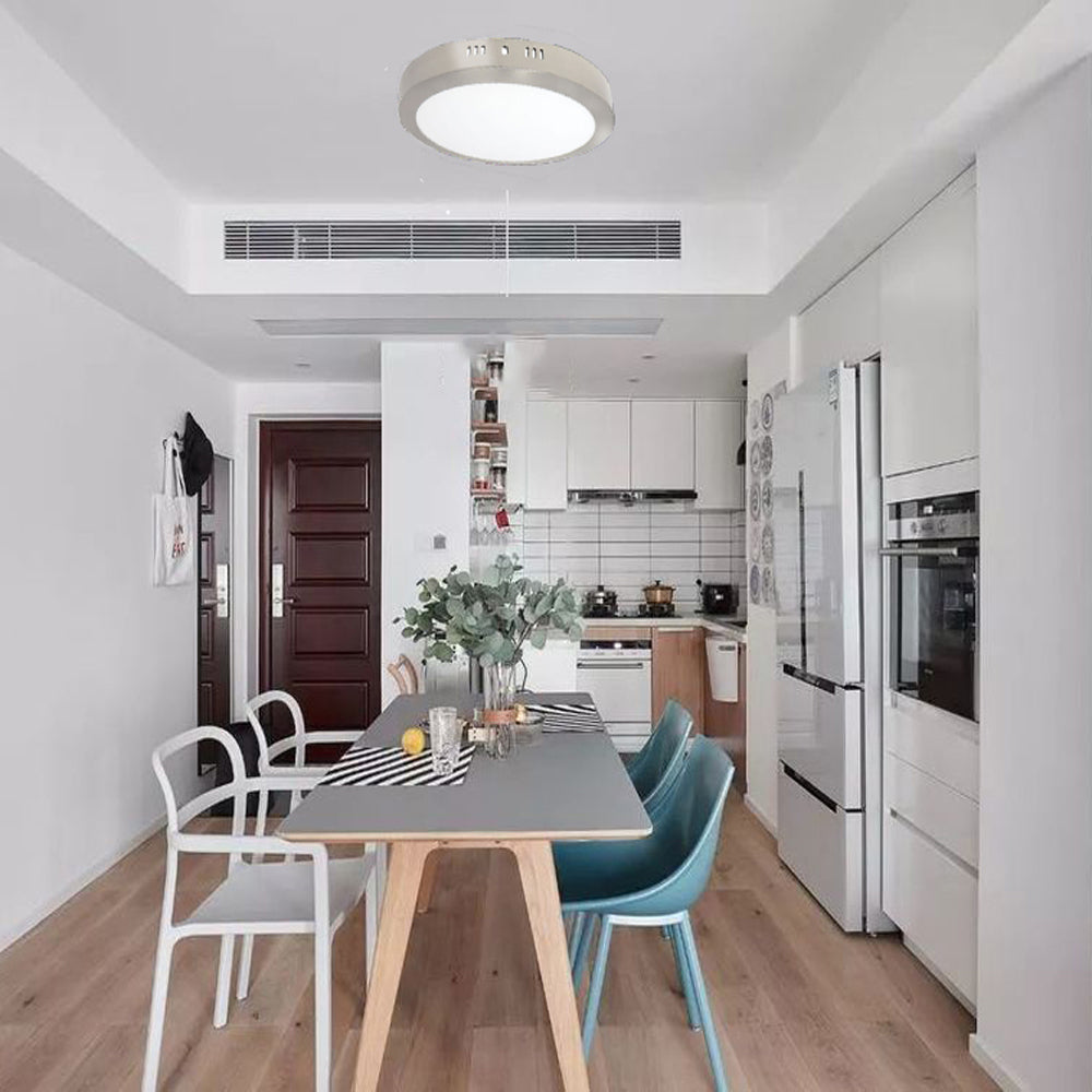 Plafón LED Redondo CCT 25W Ø300mm 2500lm Selección de Temperatura (3000K-4000K-6000K) - Diseño Profesional Níquel