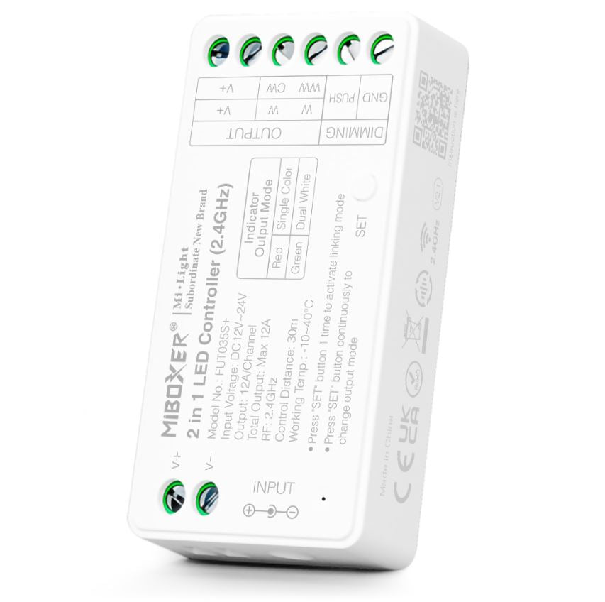 Controlador LED 2 en 1 (Monocolor y CCT) - 2.4GHz
