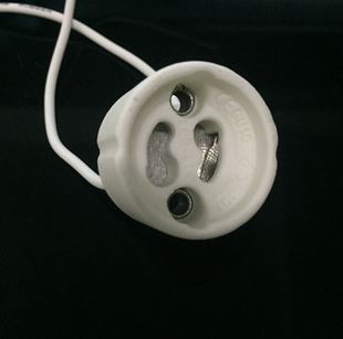 Casquillo GU10 de Cerámica con Cable Siliconado – Alta Resistencia Térmica
