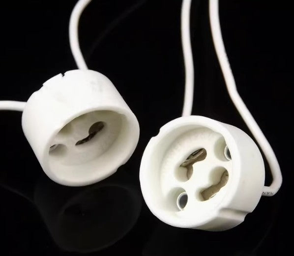 Casquillo GU10 de Cerámica con Cable Siliconado – Alta Resistencia Térmica