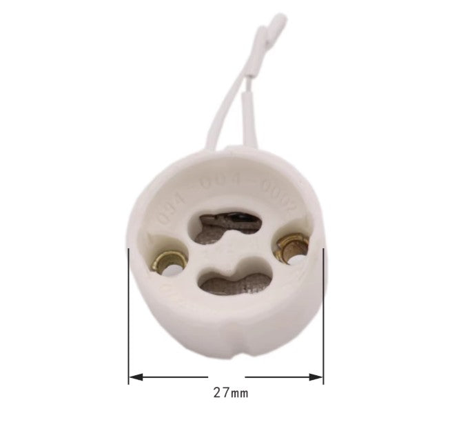 Casquillo GU10 de Cerámica con Cable Siliconado – Alta Resistencia Térmica