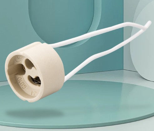 Casquillo GU10 de Cerámica con Cable Siliconado – Alta Resistencia Térmica