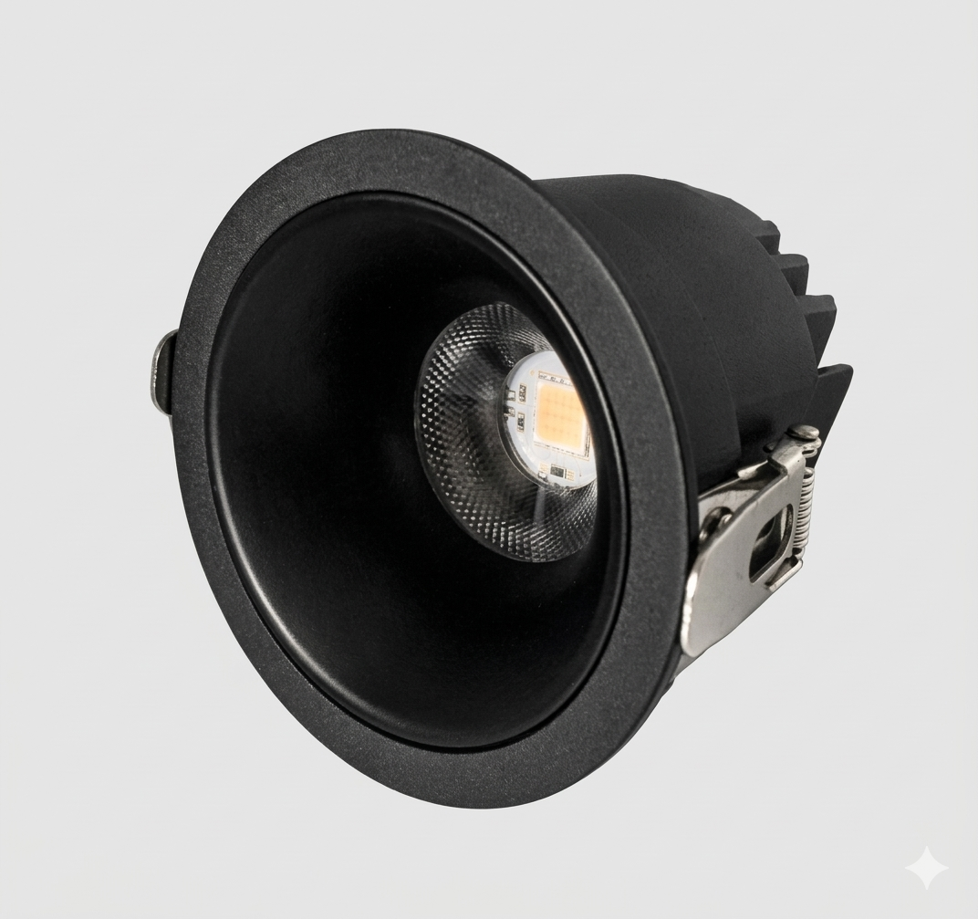 Foco LED Redondo COB 10W Negro - Sistema CCT Seleccionable (3000K/4000K/6000K)