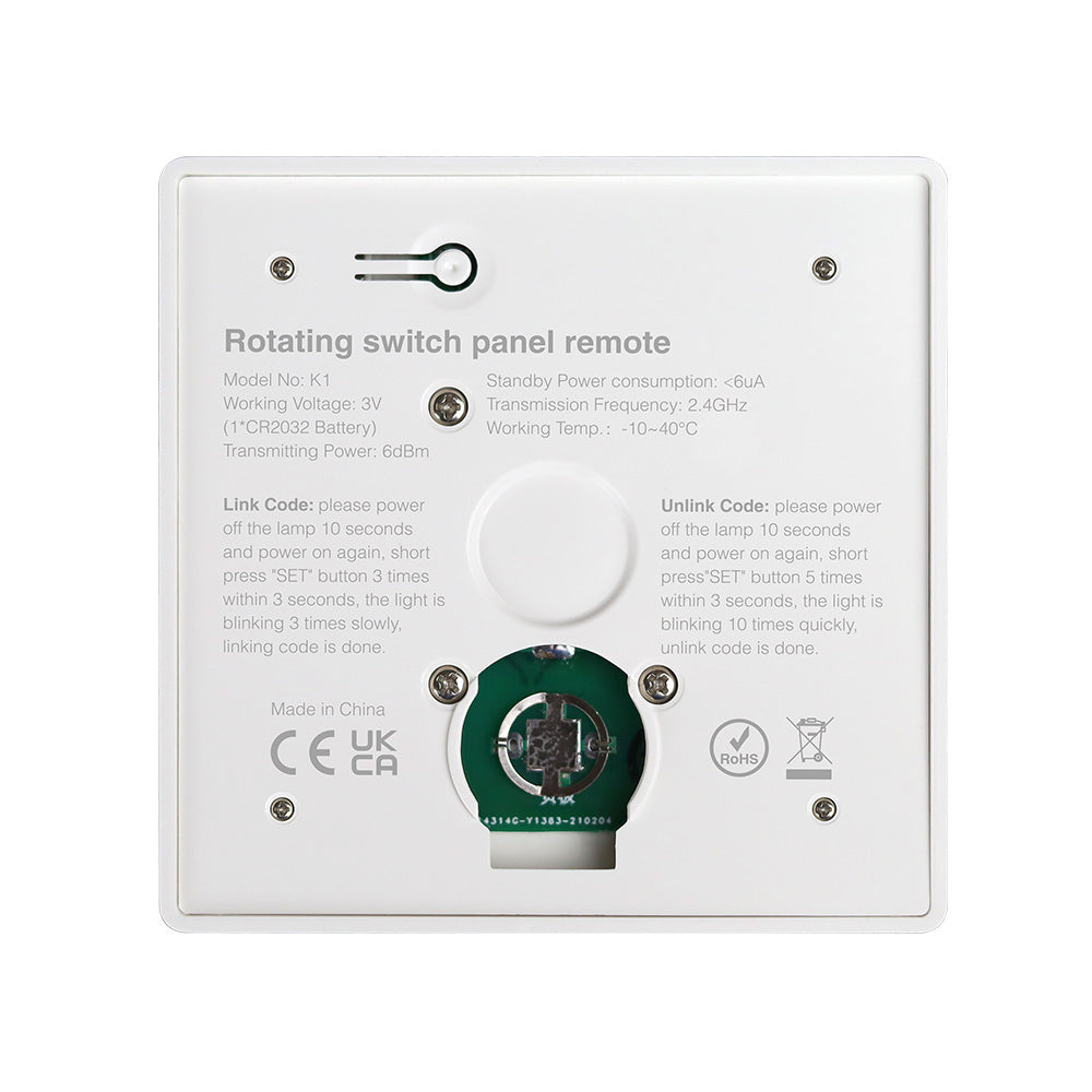 Mando de Pared Giratorio MiBoxer K1 - Regulador Remoto Inalámbrico RF 2.4GHz para Iluminación LED