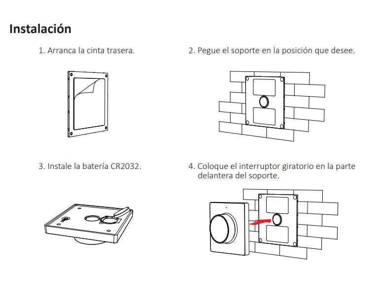 Mando de Pared Giratorio MiBoxer K1 - Regulador Remoto Inalámbrico RF 2.4GHz para Iluminación LED