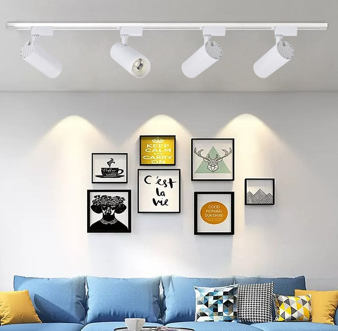 Foco LED Carril Monofasico 12W Blanco Con CCT Seleccionable (3000K-4000K-6000K)