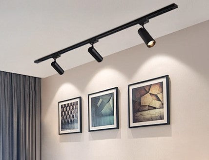 Foco LED Carril Monofasico 12W Negro Con CCT Seleccionable (3000K-4000K-6000K)