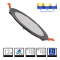 Panel LED Negro Downlight 12W Redondo Empotrable Superslim Corte 155mm