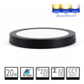 Plafon LED Superficie Redondo Negro 20W CCT Seleccionable Ø220 mm