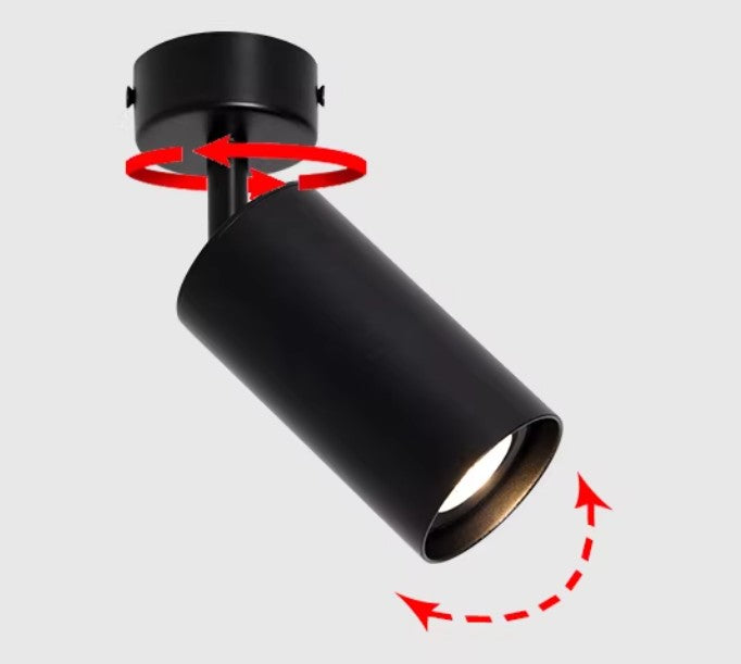 Foco Portalamparas GU10 Negro Direccionable Instalacion En Superficie Facil Mantenimiento