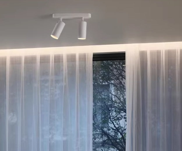 Foco Portalamparas 2 x GU10 Blanco Direccionable Instalacion En Superficie Facil Mantenimiento