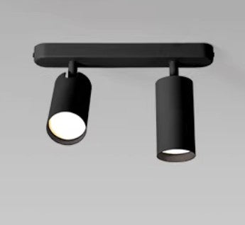 Foco Portalamparas 2 x GU10 Negro Direccionable Instalacion En Superficie Facil Mantenimiento