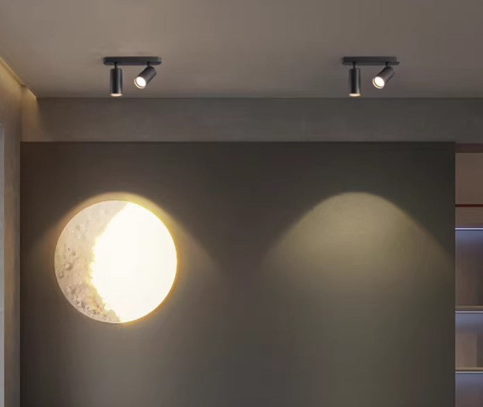 Foco Portalamparas 2 x GU10 Negro Direccionable Instalacion En Superficie Facil Mantenimiento