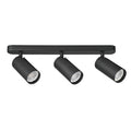 Foco Portalamparas 3 x GU10 Negro Direccionable Instalacion En Superficie Facil Mantenimiento