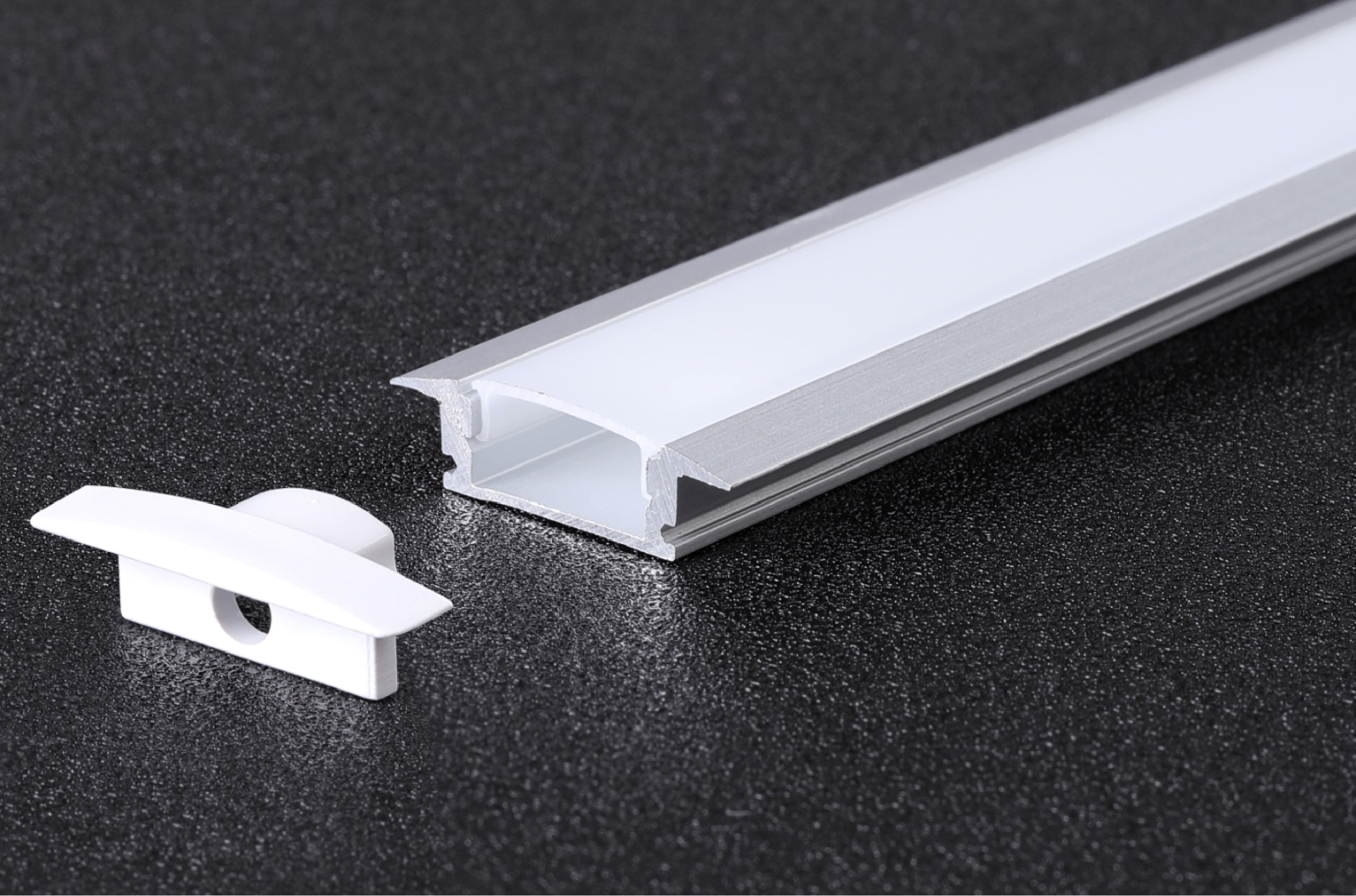 Pack 10 Perfiles de Aluminio Empotrado Con Difusor Opal Longitud 2 Metros LY21-02-AL