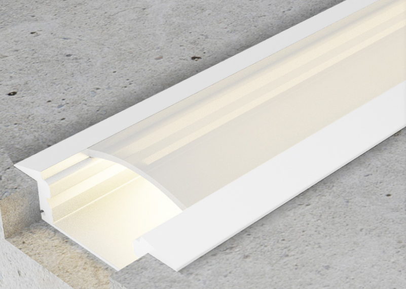 Pack 10 Perfiles de Aluminio Color Blanco Empotrado Con Difusor Opal Longitud 2 Metros LY21-02-BL