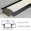 Pack 10 Perfiles de Aluminio Color Negro Empotrado Con Difusor Opal Longitud 2 Metros LY21-02-NG