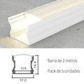 Pack 10 Perfiles de Aluminio Color Blanco Superficie Con Difusor Opal Longitud 2 Metros LY21-04-BL