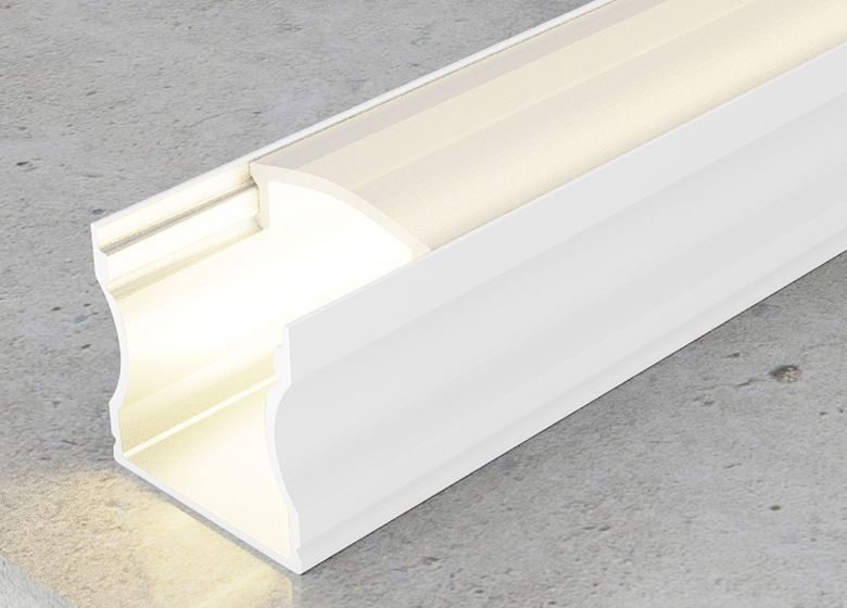 Pack 10 Perfiles de Aluminio Color Blanco Superficie Con Difusor Opal Longitud 2 Metros LY21-04-BL