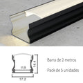 Pack 10 Perfiles de Aluminio Color Negro Superficie Con Difusor Opal Longitud 2 Metros LY21-04-NG
