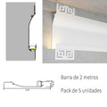 Pack 5 Perfiles de Aluminio Para Empotrar Con Difusor Opal Longitud 2 Metros LY27-08-AL
