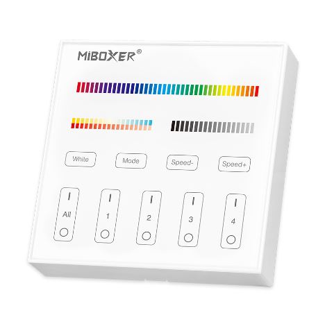 Mando Panel Táctil RF B4 Blanco (RGB+CCT) 4 Zonas