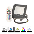 Foco Proyector LED Para Exterior 30W RGB C/Mando IP65